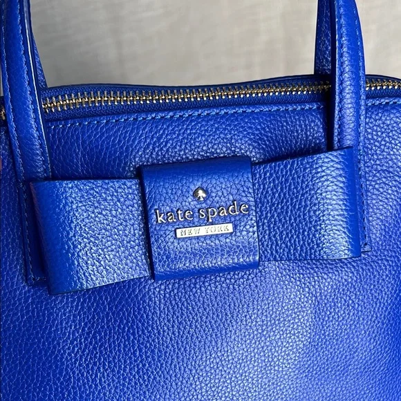 Kate Spade Maise Blue Bow Satchel Bag with Gold Hardware - Picture 3 of 10
